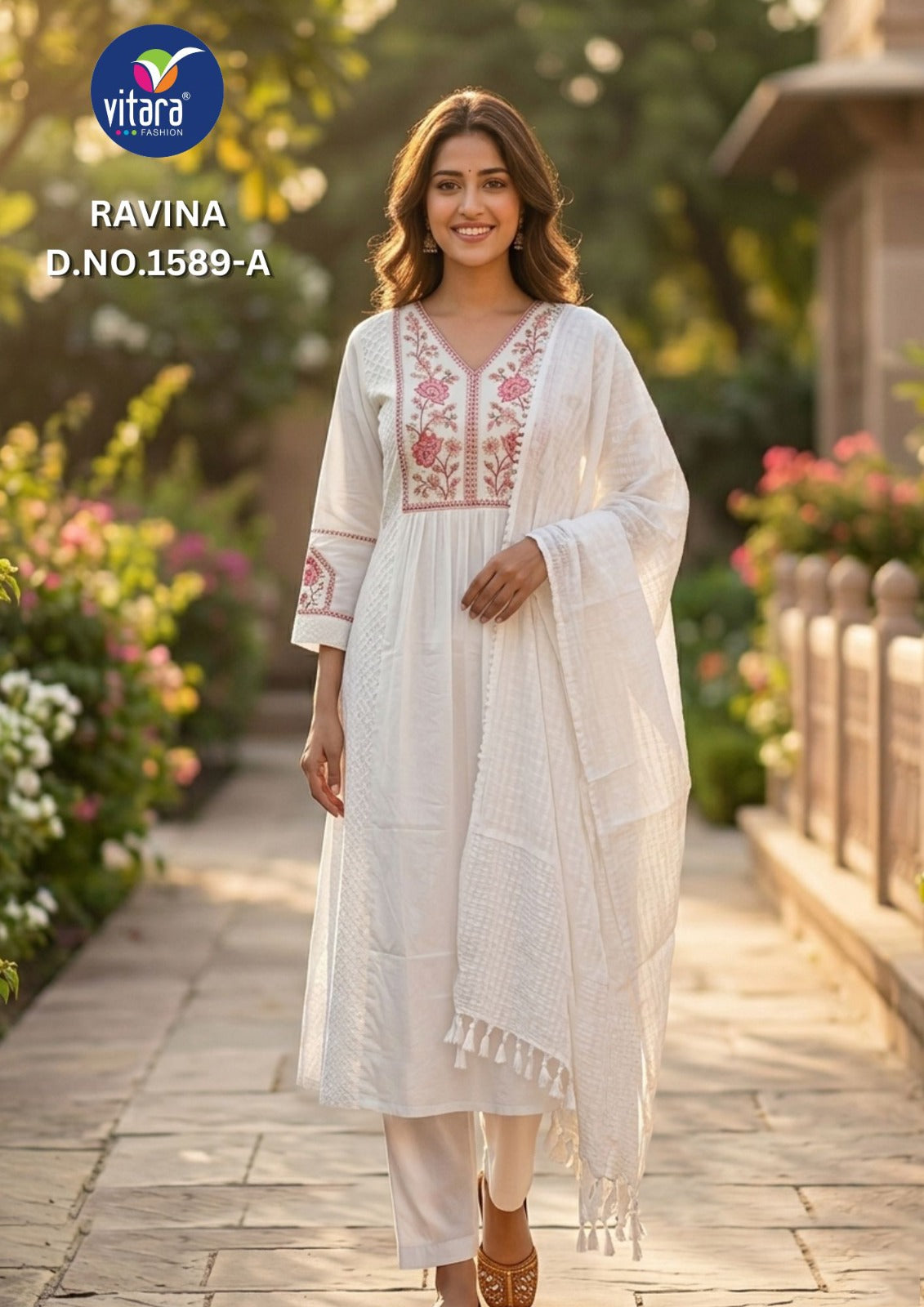 Ravina Vitara Cambric Readymade Cotton Pant Suits Wholesale Price