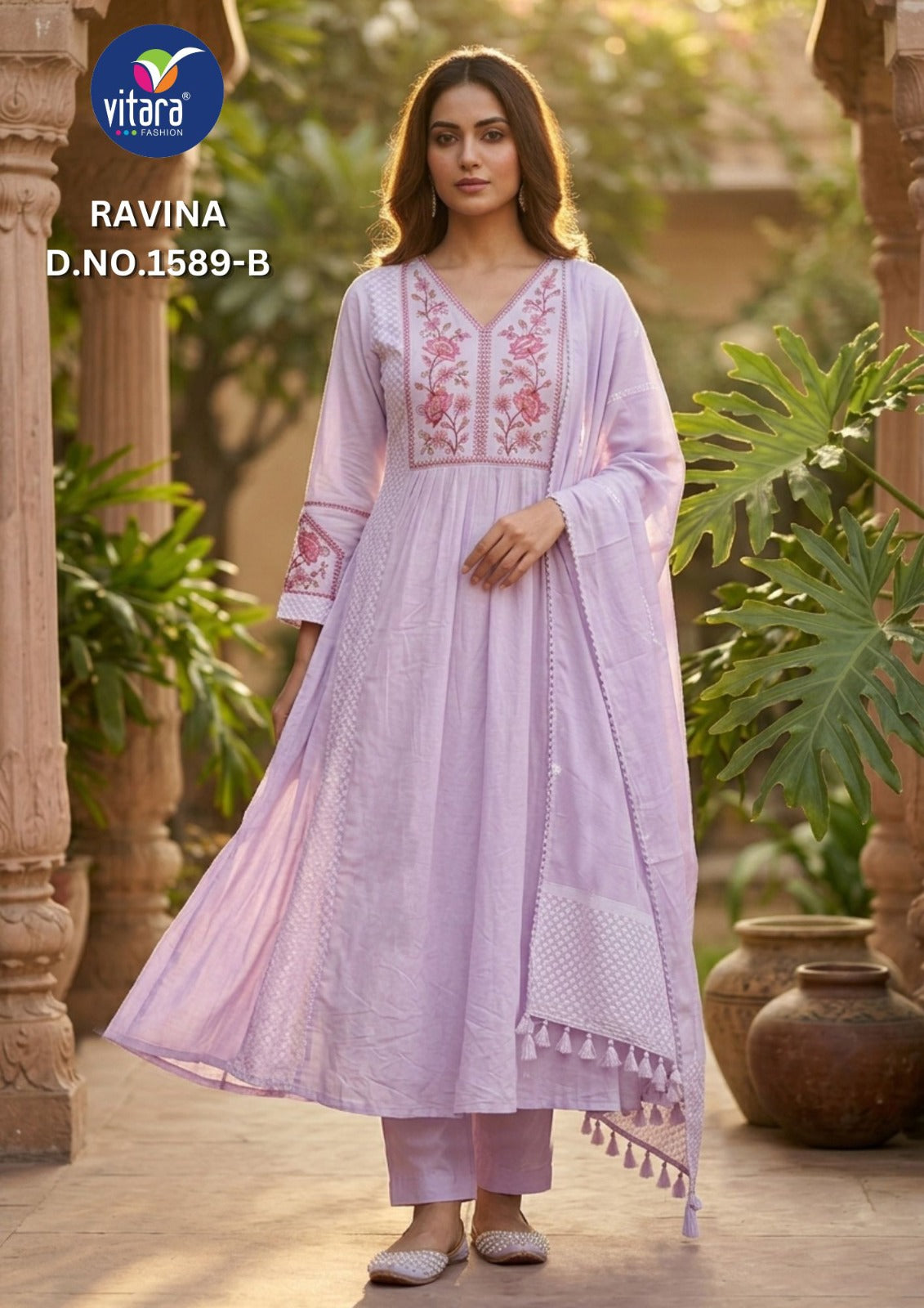 Ravina Vitara Cambric Readymade Cotton Pant Suits Wholesale Price