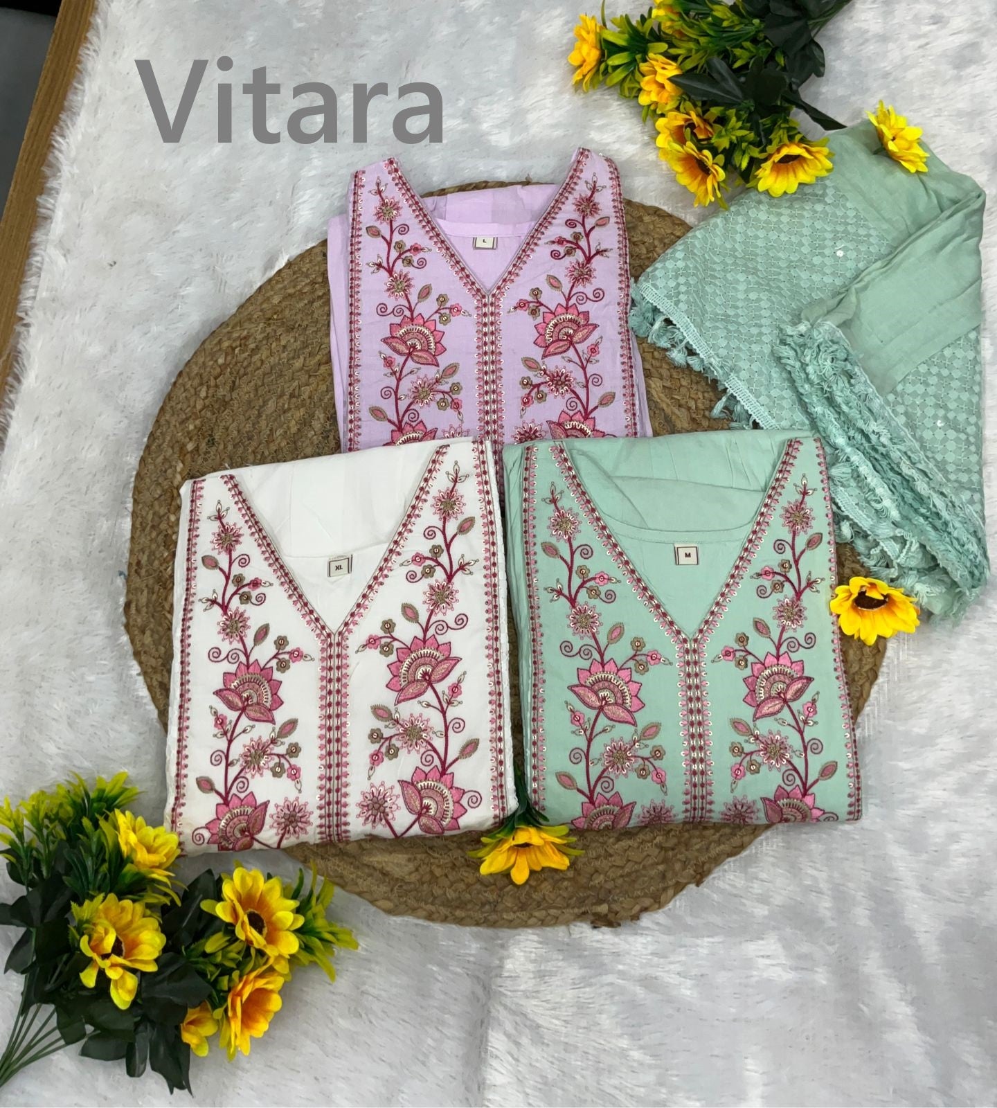 Ravina Vitara Cambric Readymade Cotton Pant Suits Wholesale Price