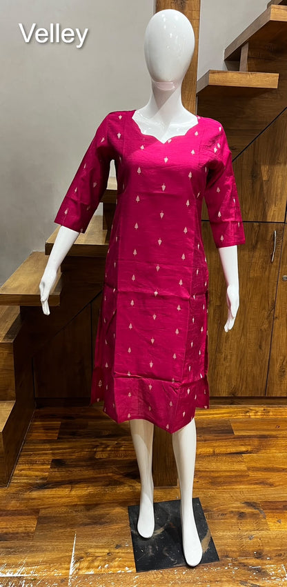 Raw Silk 2109 Velley Knee Length Kurtis Manufacturer