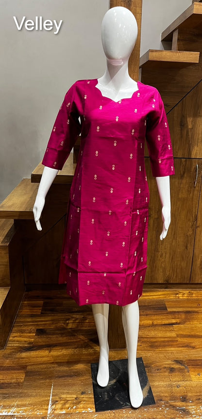 Raw Silk 2109 Velley Knee Length Kurtis Manufacturer