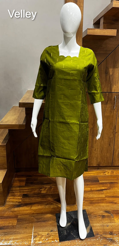 Raw Silk 2109 Velley Knee Length Kurtis Manufacturer