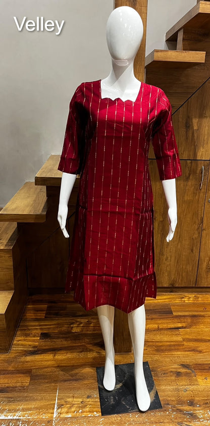 Raw Silk 2109 Velley Knee Length Kurtis Manufacturer