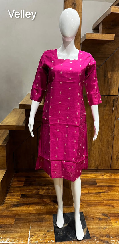 Raw Silk 2109 Velley Knee Length Kurtis Manufacturer