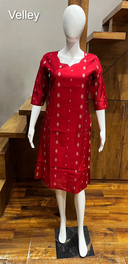Raw Silk 2109 Velley Knee Length Kurtis Manufacturer