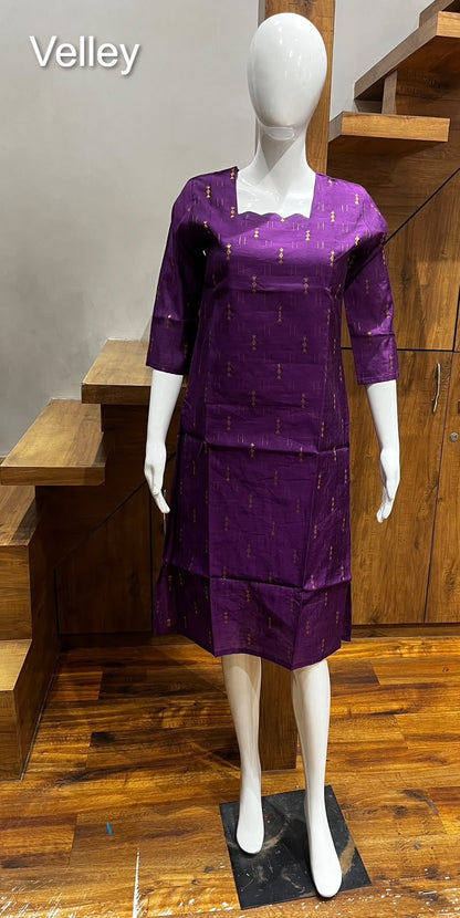 Raw Silk 2109 Velley Knee Length Kurtis Manufacturer