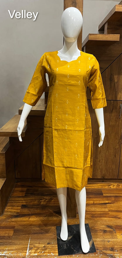 Raw Silk 2109 Velley Knee Length Kurtis Manufacturer