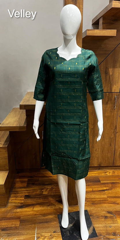 Raw Silk 2109 Velley Knee Length Kurtis Manufacturer