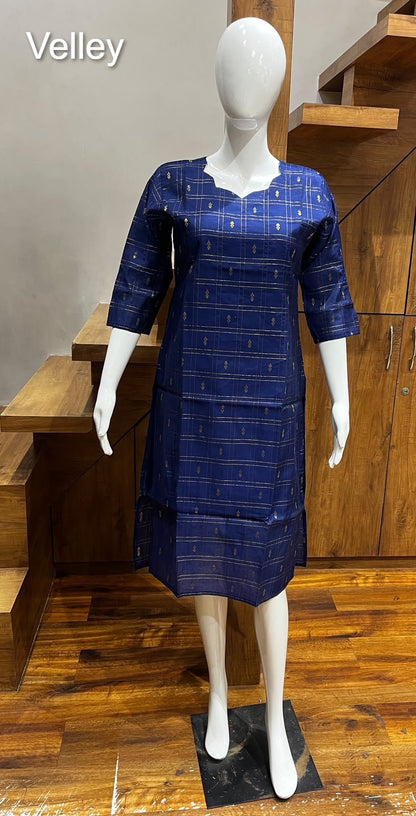 Raw Silk 2109 Velley Knee Length Kurtis Manufacturer