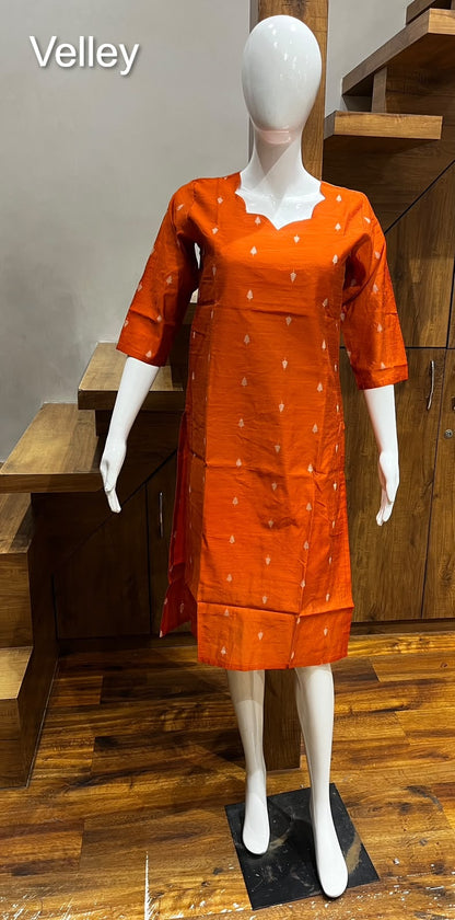 Raw Silk 2109 Velley Knee Length Kurtis Manufacturer
