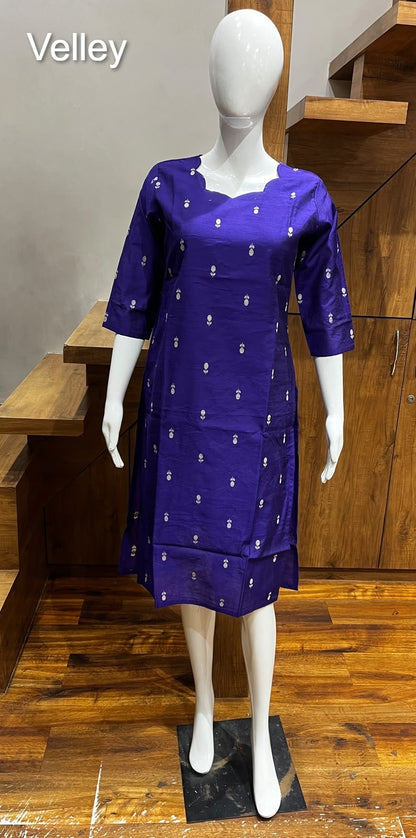 Raw Silk 2109 Velley Knee Length Kurtis Manufacturer
