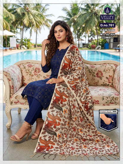 Raw Silk 2908 Velley Readymade Pant Style Suits Supplier Ahmedabad