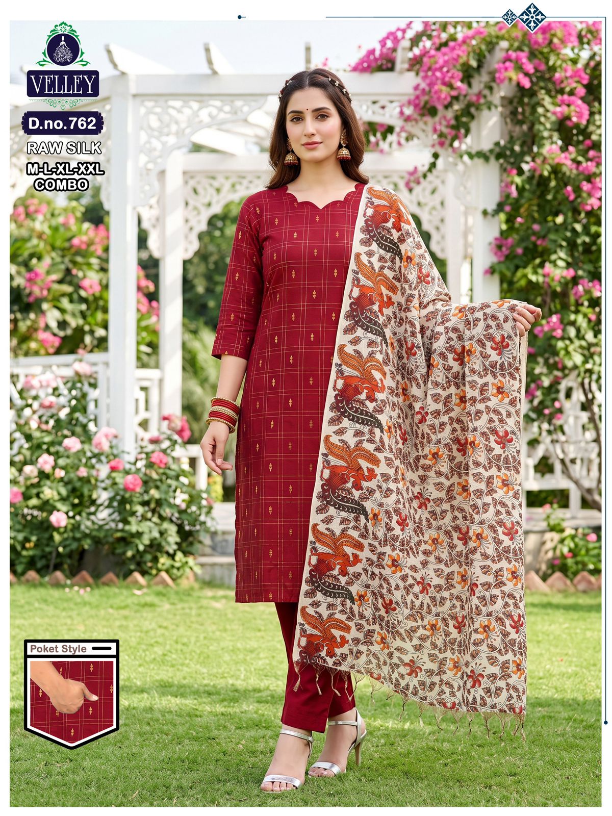 Raw Silk 2908 Velley Readymade Pant Style Suits Supplier Ahmedabad
