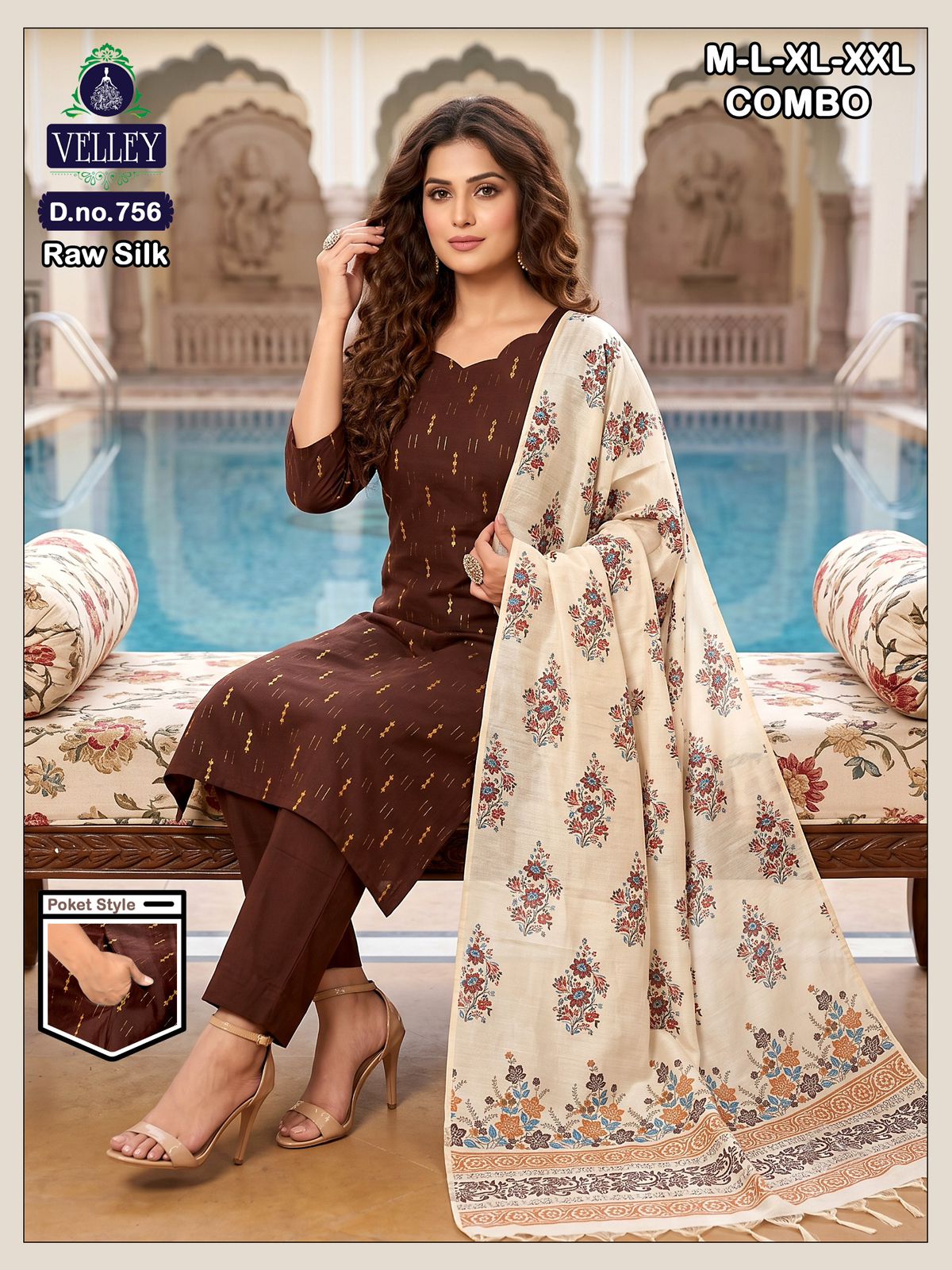 Raw Silk 2908 Velley Readymade Pant Style Suits Supplier Ahmedabad