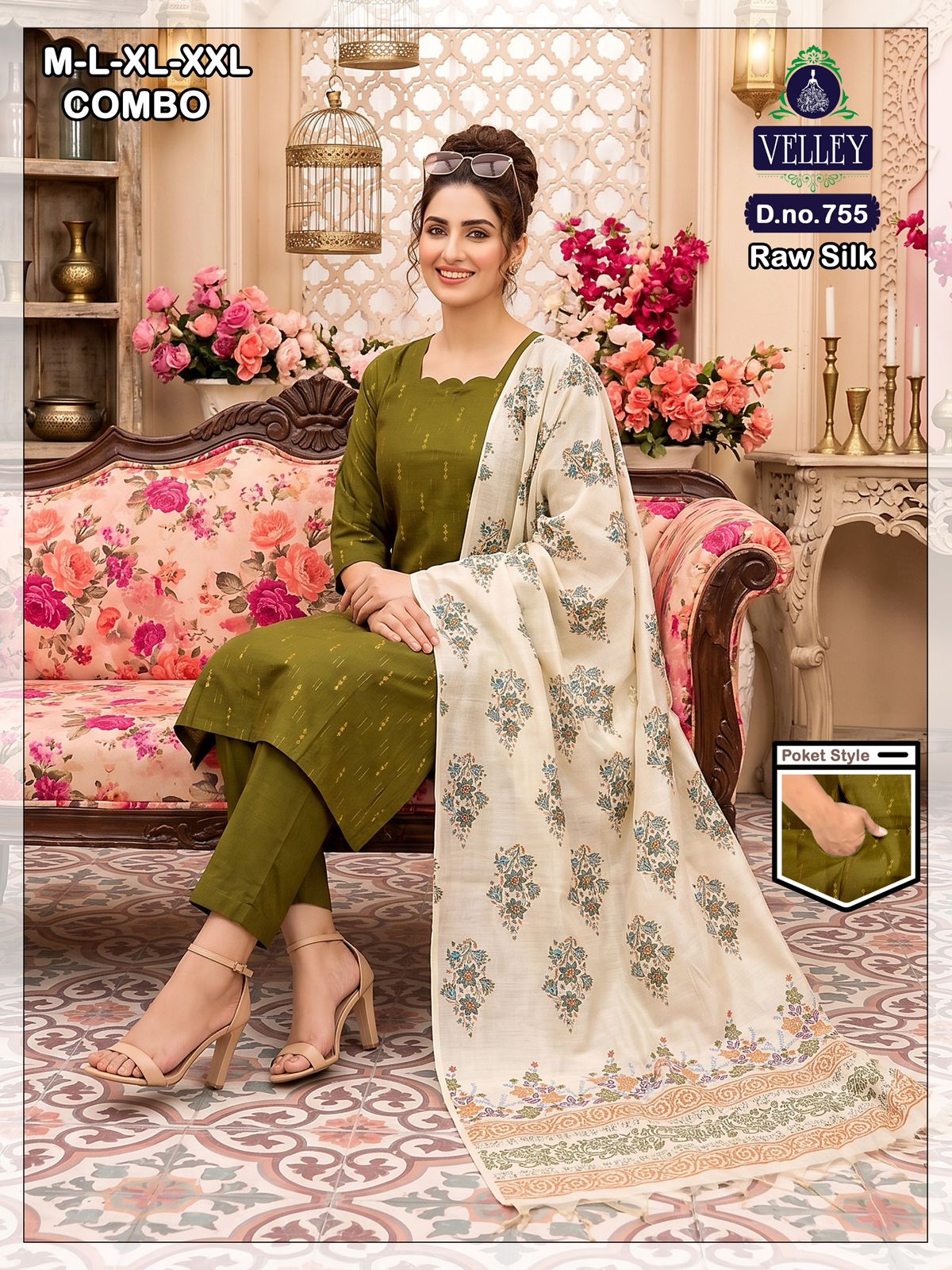 Raw Silk 2908 Velley Readymade Pant Style Suits Supplier Ahmedabad