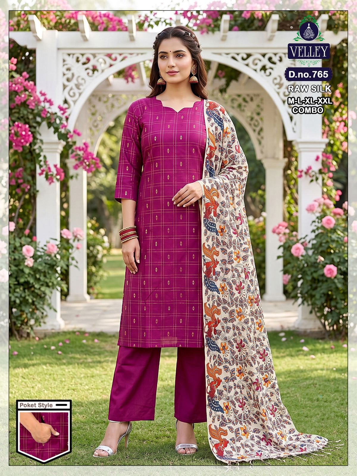 Raw Silk 2908 Velley Readymade Pant Style Suits Supplier Ahmedabad