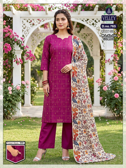 Raw Silk 2908 Velley Readymade Pant Style Suits Supplier Ahmedabad
