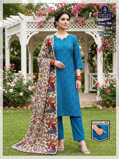 Raw Silk 2908 Velley Readymade Pant Style Suits Supplier Ahmedabad