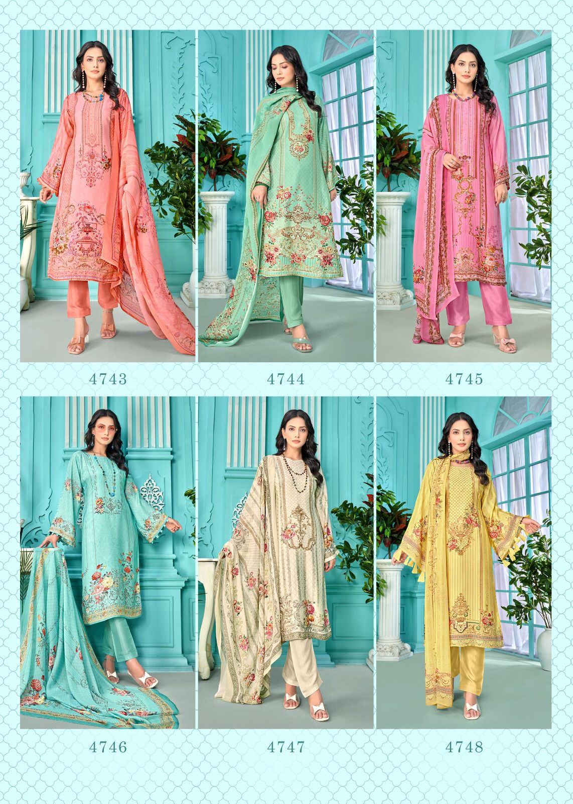 Raya Bela Fashion Muslin Pant Style Suits Wholesale