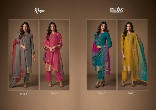 Raya Omtex Silk Organza Plazzo Style Suits Wholesale Price