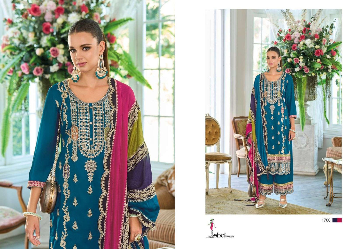 Rayana Eba Lifestyle Chinon Readymade Suits Supplier India
