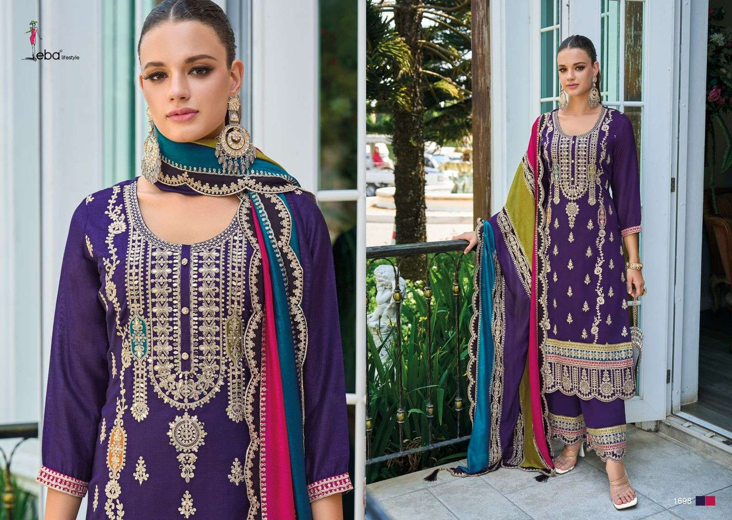 Rayana Eba Lifestyle Chinon Readymade Suits Supplier India