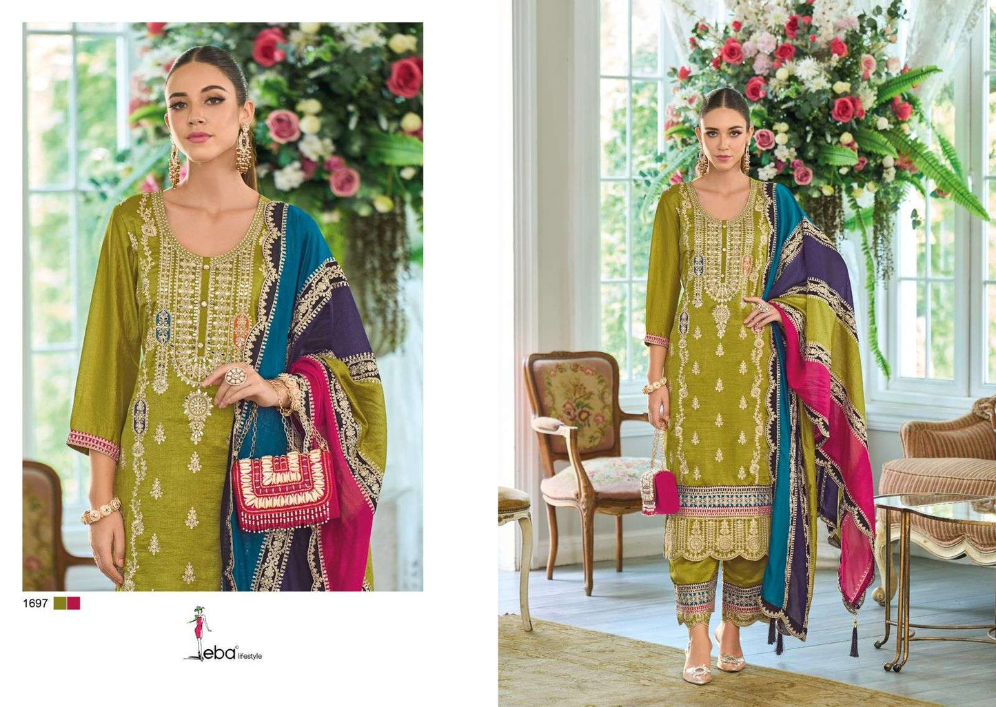 Rayana Eba Lifestyle Chinon Readymade Suits Supplier India
