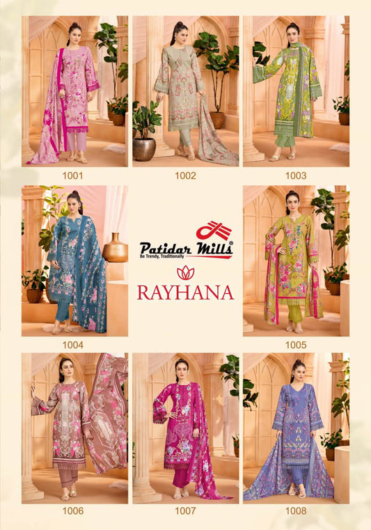 Rayhana Vol 1 Patidar Mills Cotton Karachi Salwar Suits Manufacturer