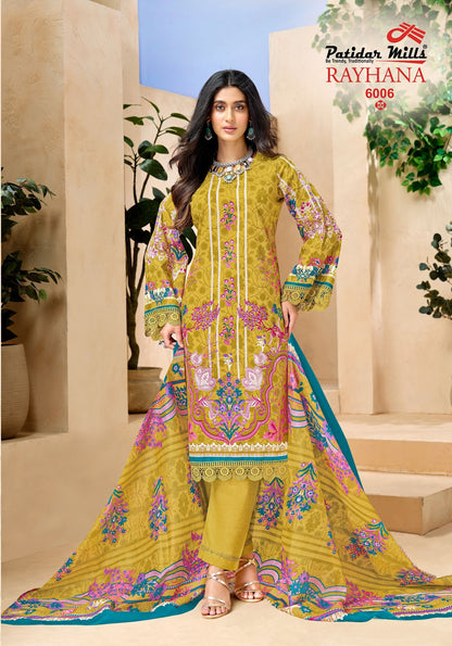 Rayhana Vol 2 Patidar Mills Cotton Karachi Salwar Suits Supplier