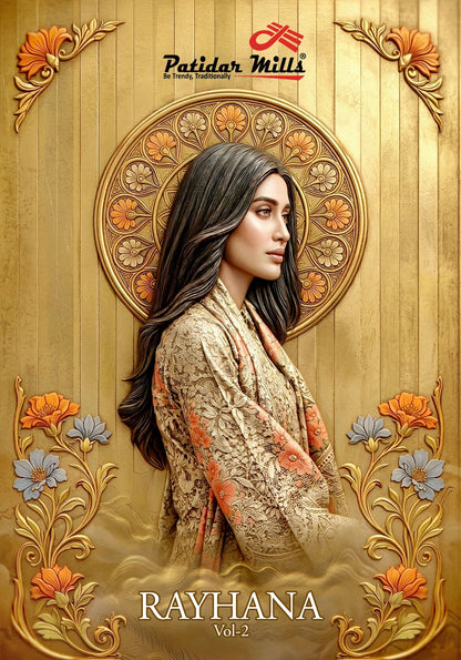 Rayhana Vol 2 Patidar Mills Cotton Karachi Salwar Suits Supplier