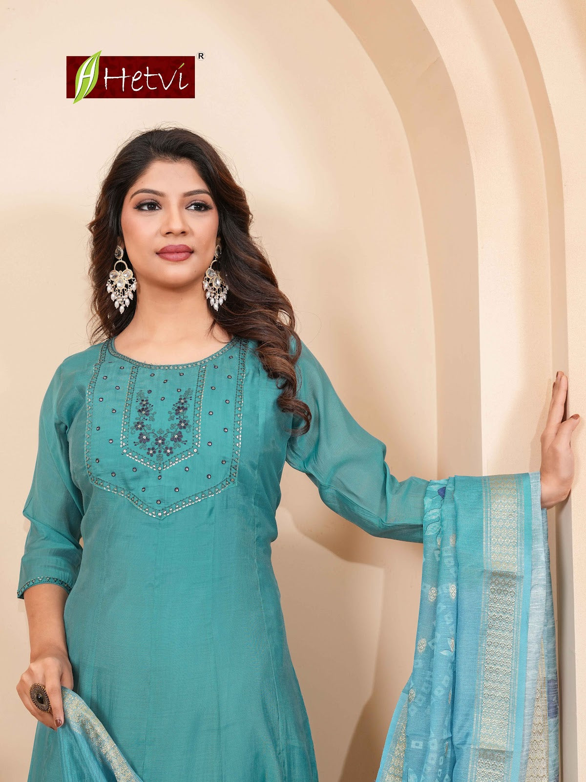 Raylee Hetvi Chanderi Readymade Anarkali Suits Exporter Gujarat