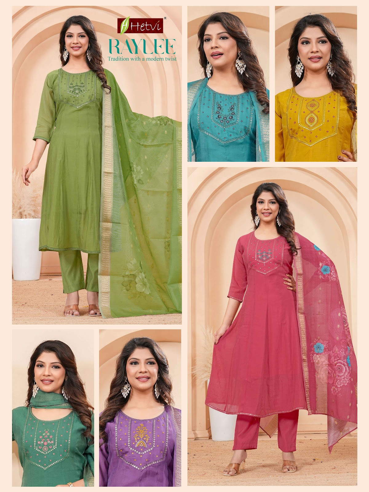 Raylee Hetvi Chanderi Readymade Anarkali Suits Exporter Gujarat