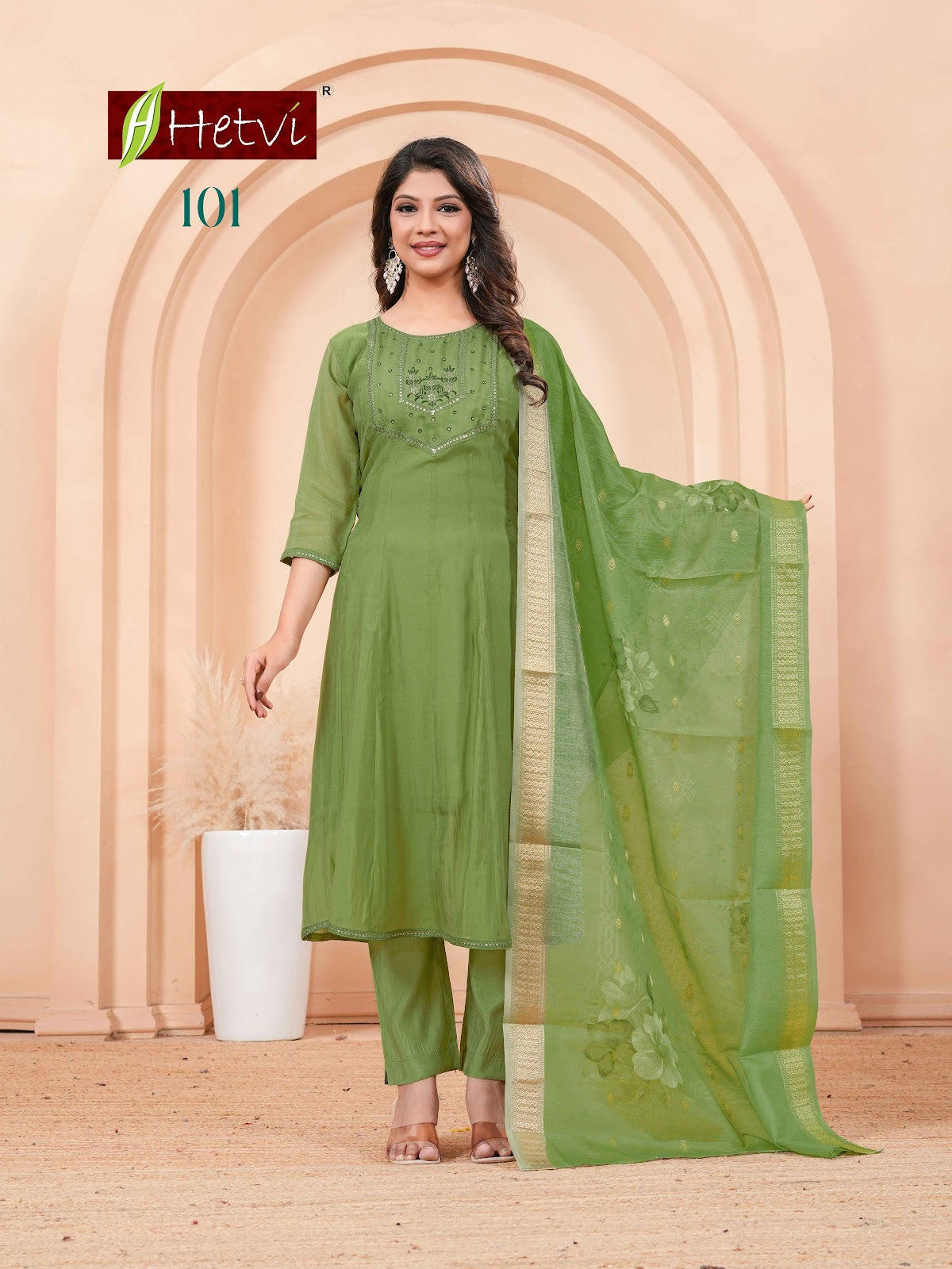 Raylee Hetvi Chanderi Readymade Anarkali Suits Exporter Gujarat