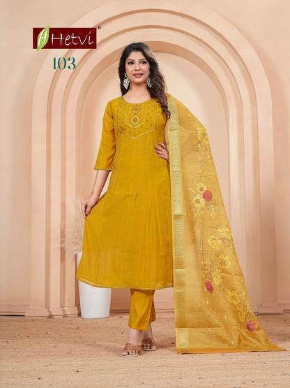 Raylee Hetvi Chanderi Readymade Anarkali Suits Exporter Gujarat