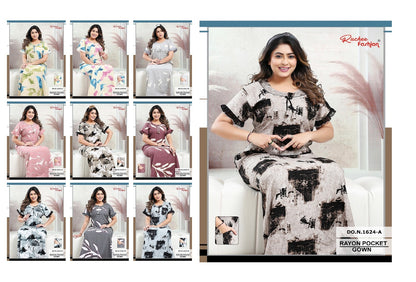 Rayon 010425 Ruchee Fashion Night Gowns Exporter India