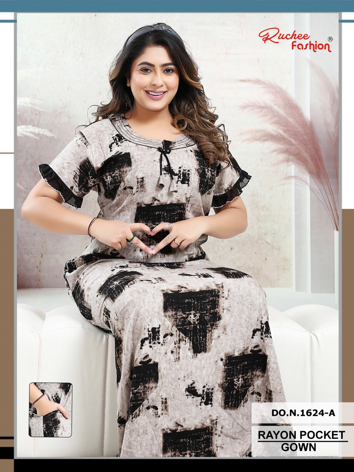 Rayon 010425 Ruchee Fashion Night Gowns Exporter India