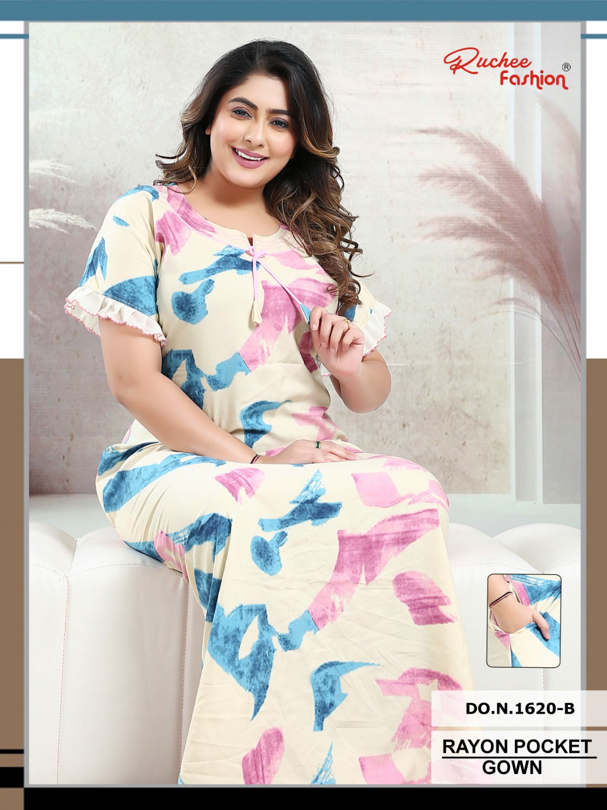 Rayon 010425 Ruchee Fashion Night Gowns Exporter India