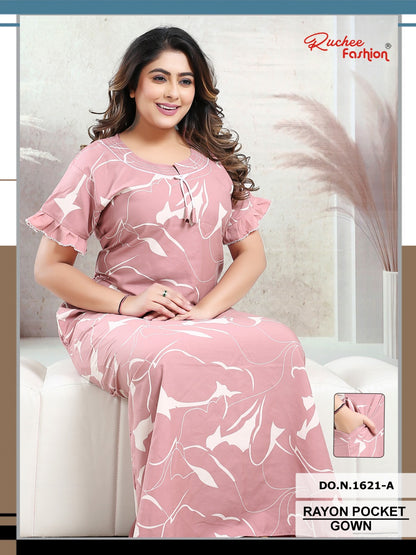 Rayon 010425 Ruchee Fashion Night Gowns Exporter India