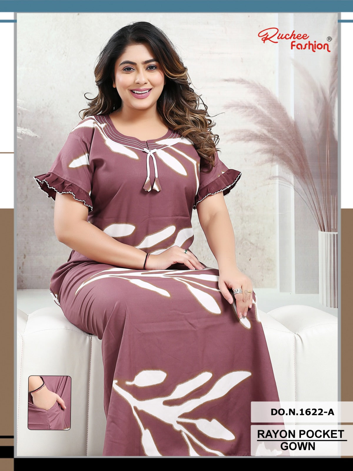 Rayon 010425 Ruchee Fashion Night Gowns Exporter India