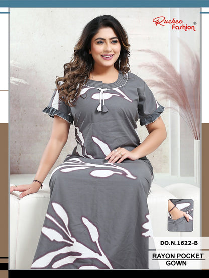 Rayon 010425 Ruchee Fashion Night Gowns Exporter India