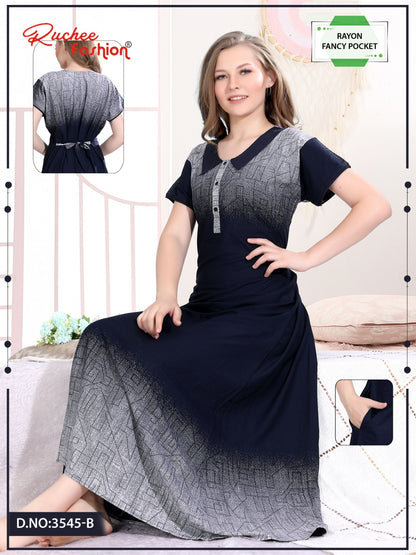 Rayon 0608 Ruchee Fashion Night Gowns Wholesaler India
