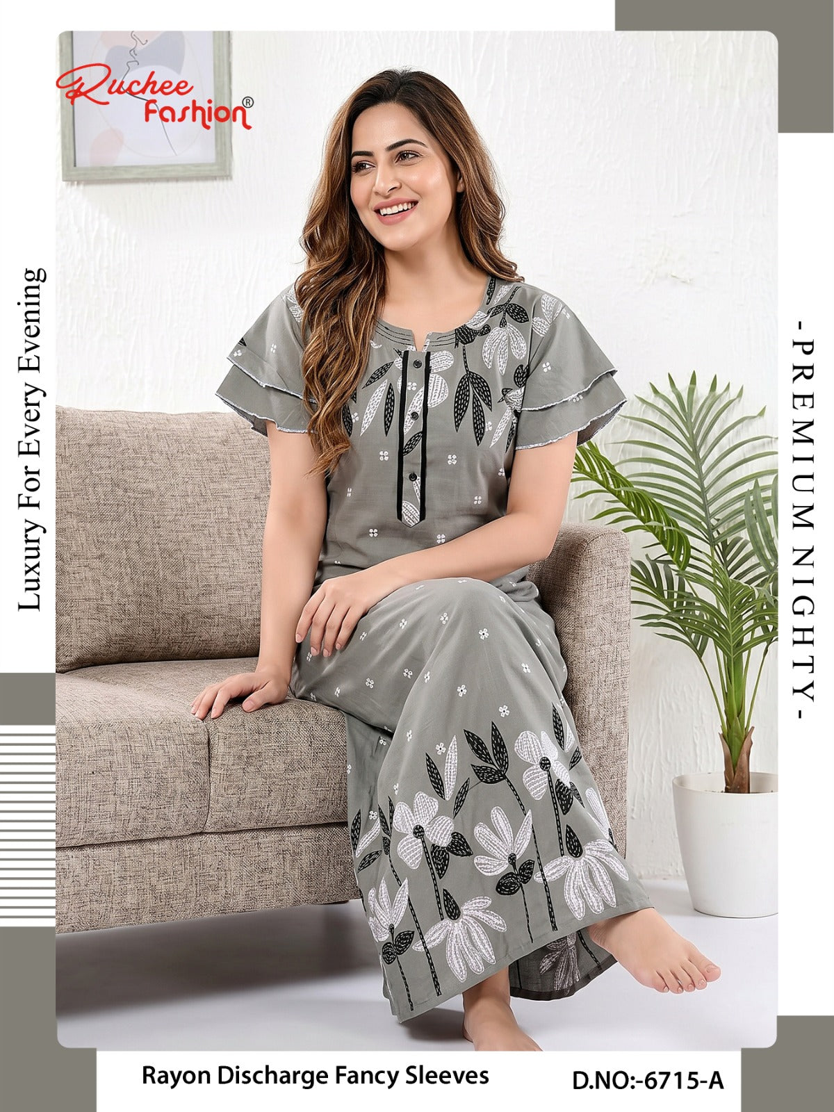 Rayon 070726 Ruchee Fashion Night Gowns Exporter