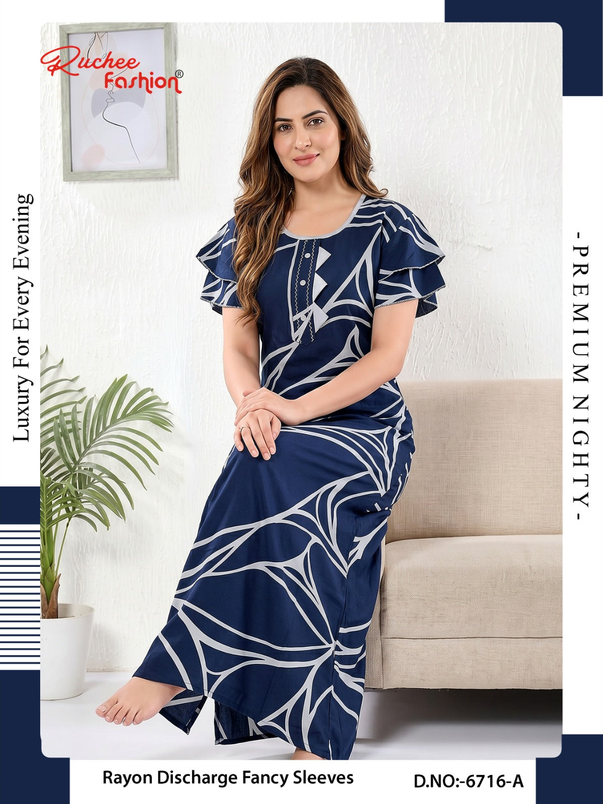 Rayon 070726 Ruchee Fashion Night Gowns Exporter