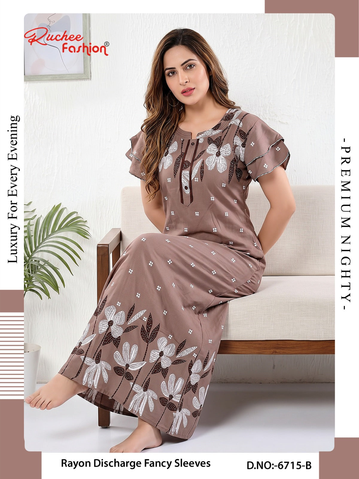 Rayon 070726 Ruchee Fashion Night Gowns Exporter