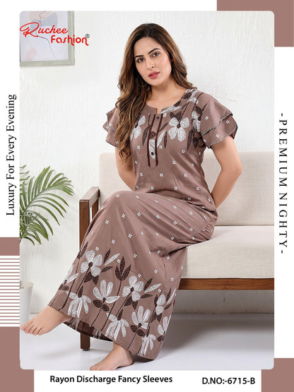 Rayon 070726 Ruchee Fashion Night Gowns Exporter