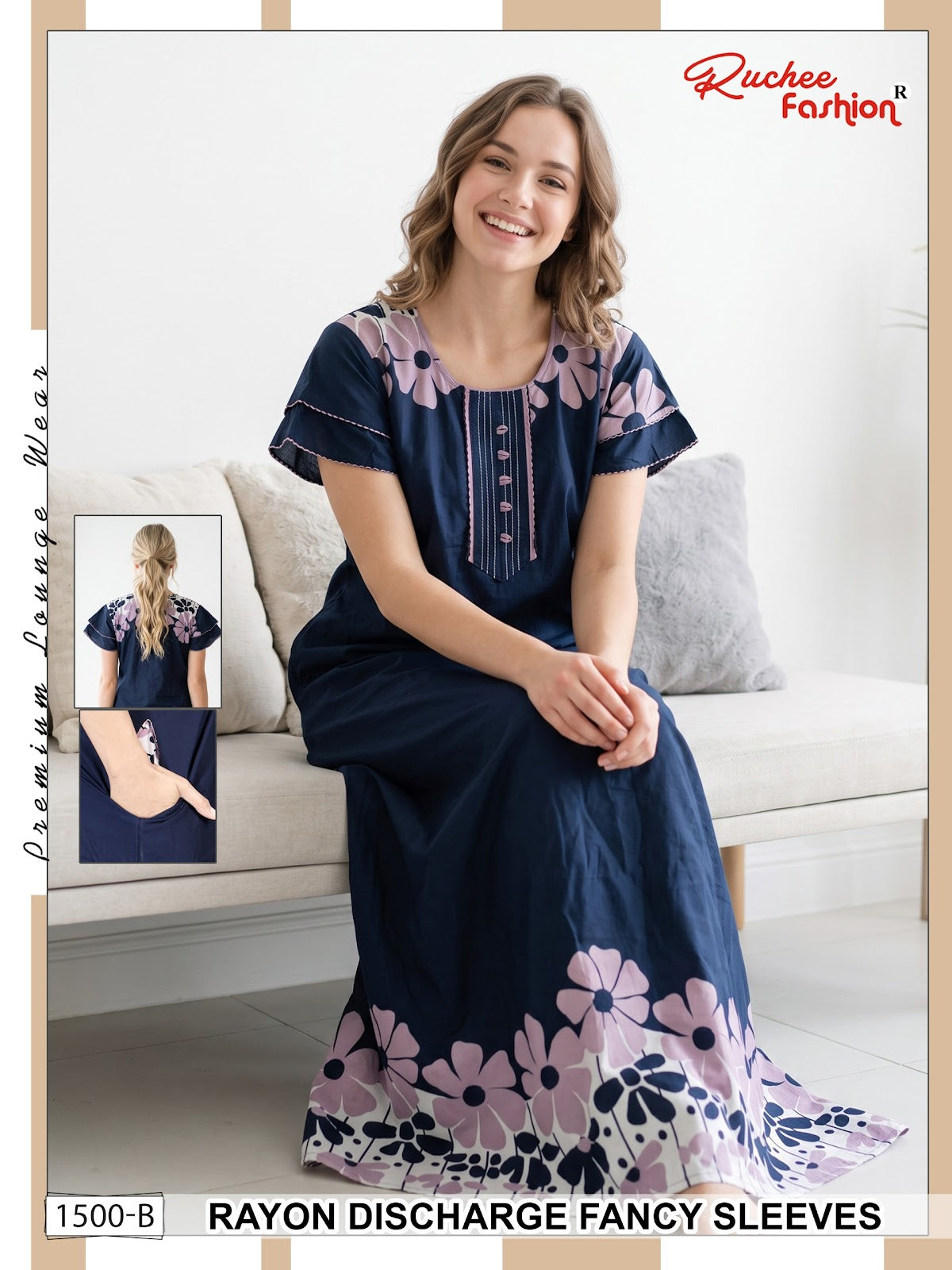 Rayon 070726 Ruchee Fashion Night Gowns Exporter