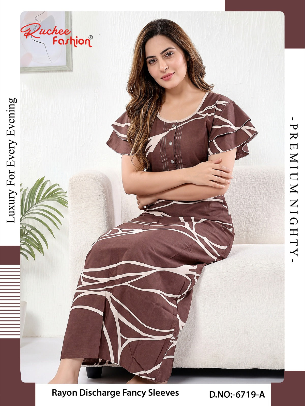 Rayon 070726 Ruchee Fashion Night Gowns Exporter