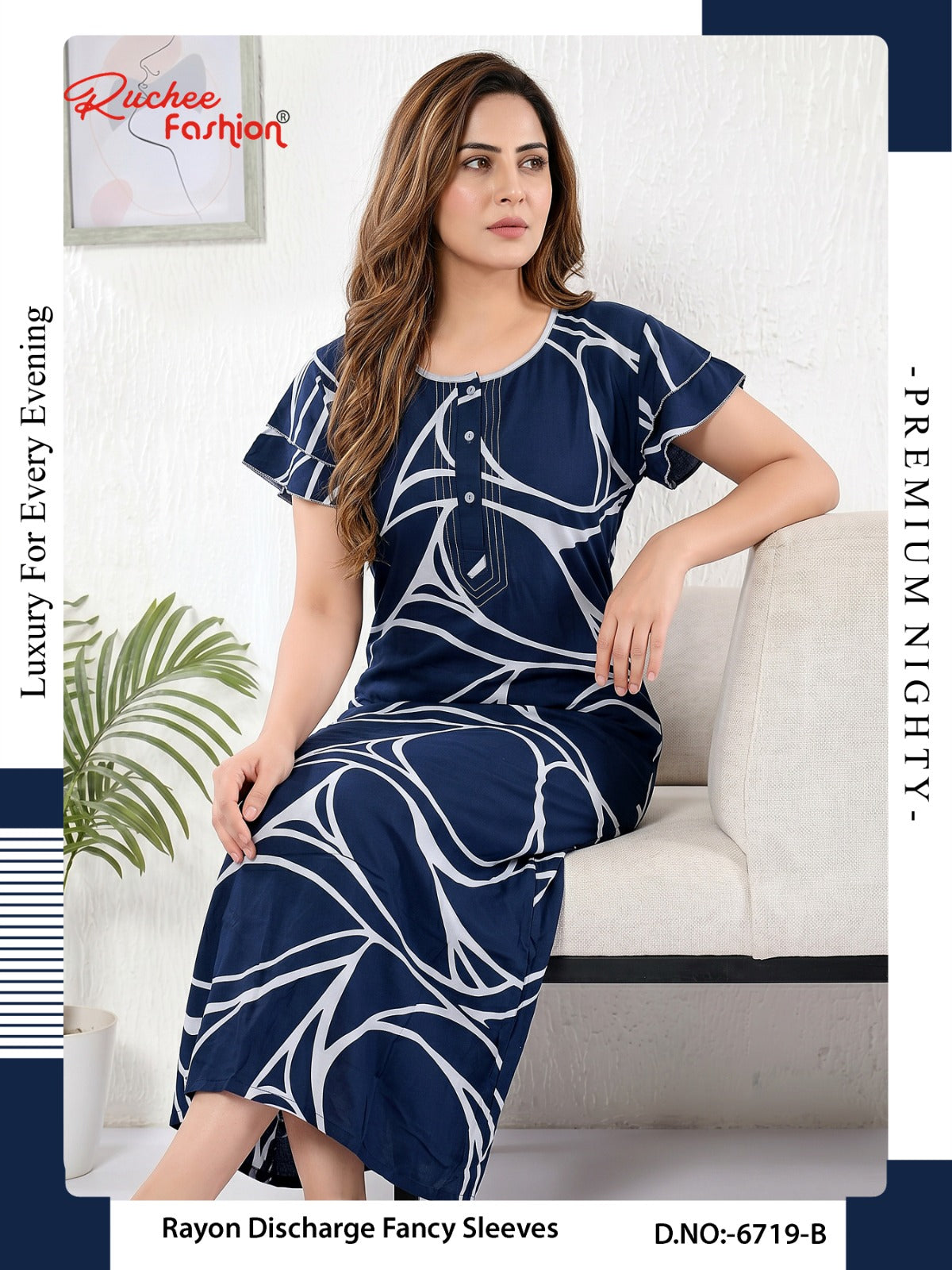 Rayon 070726 Ruchee Fashion Night Gowns Exporter