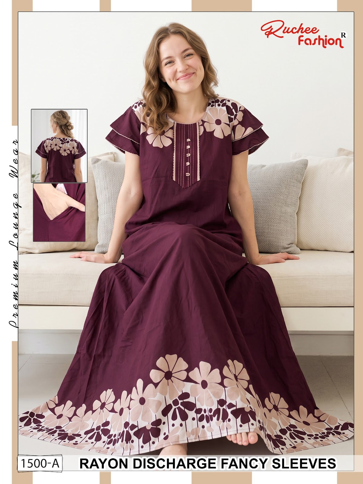 Rayon 070726 Ruchee Fashion Night Gowns Exporter