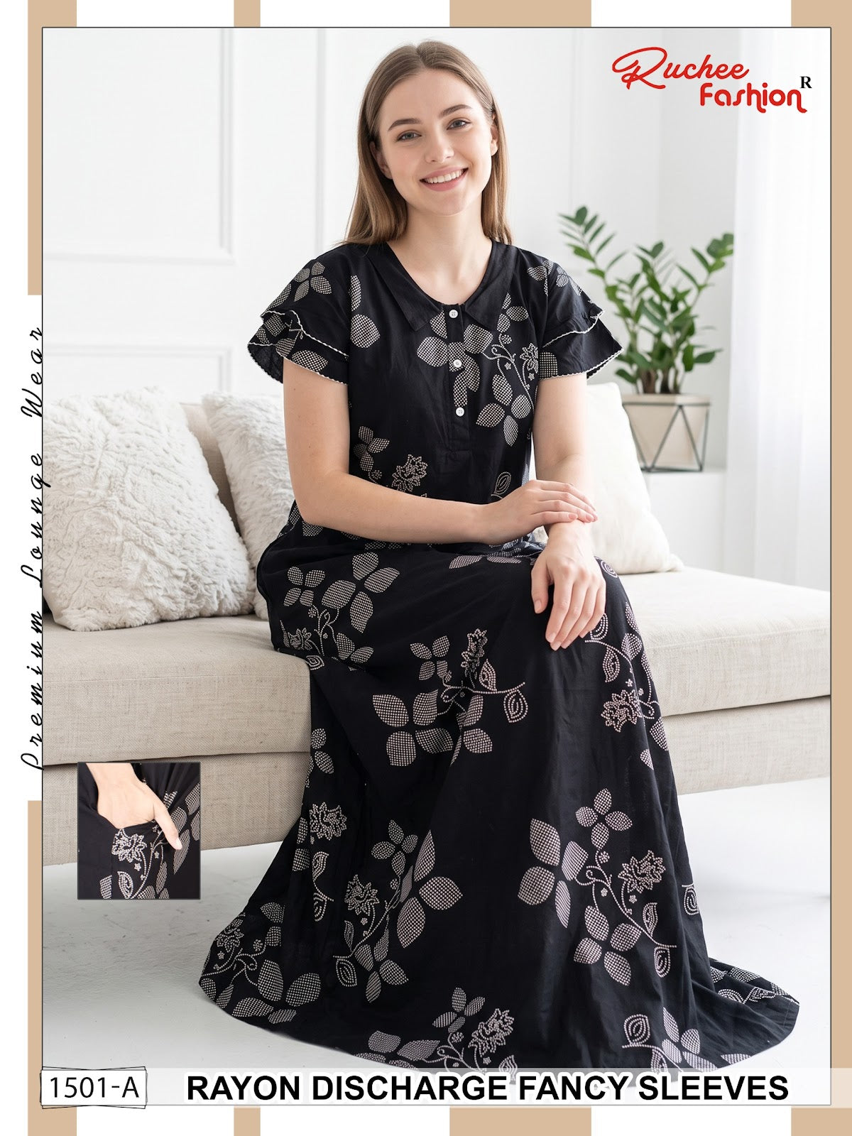 Rayon 070726 Ruchee Fashion Night Gowns Exporter